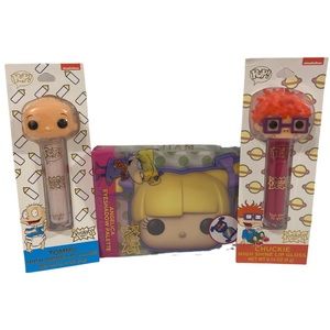NIB RUGRATS COSMETIC BUNDLE ANGELICA EYESHADOW PALETTE, TOMMY & CHUCKIE LIPGLOSS